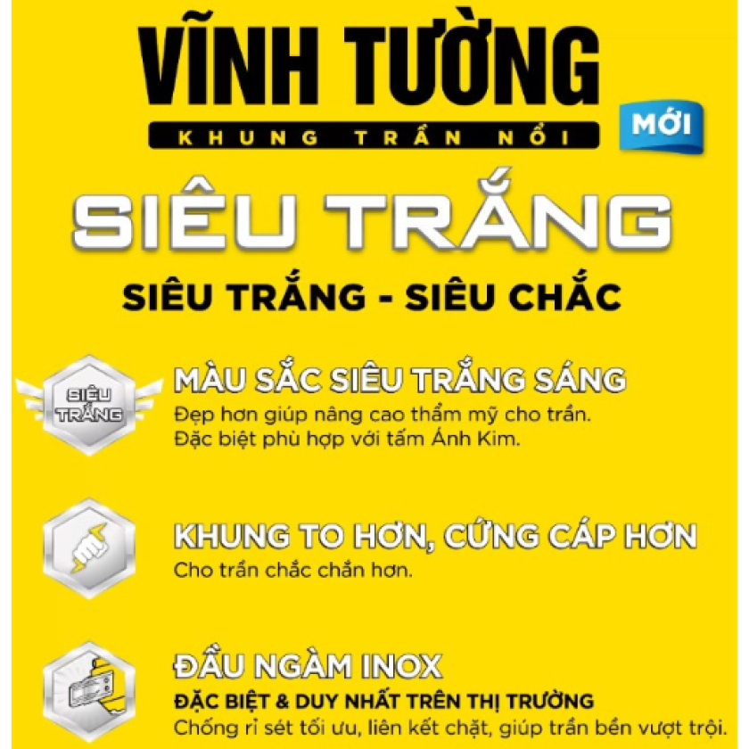 KHUNG TRẦN NỔI VĨNH TƯỜNG SIÊU TRẮNG