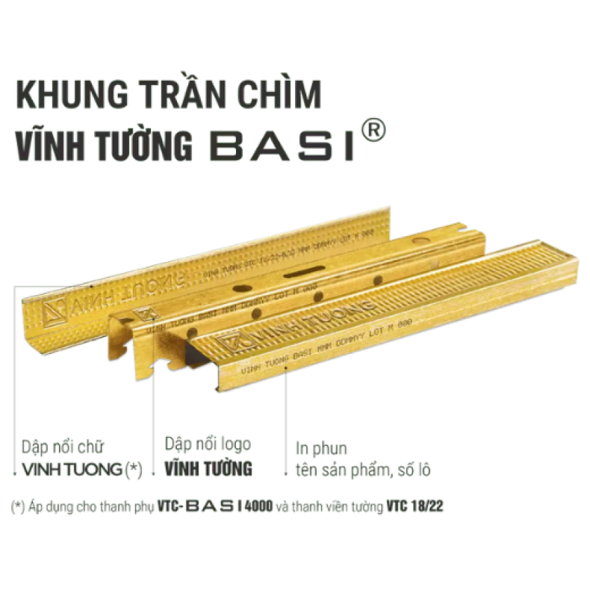 KHUNG TRẦN CHÌM THẠCH CAO VĨNH TƯỜNG BASI (CAO CẤP)