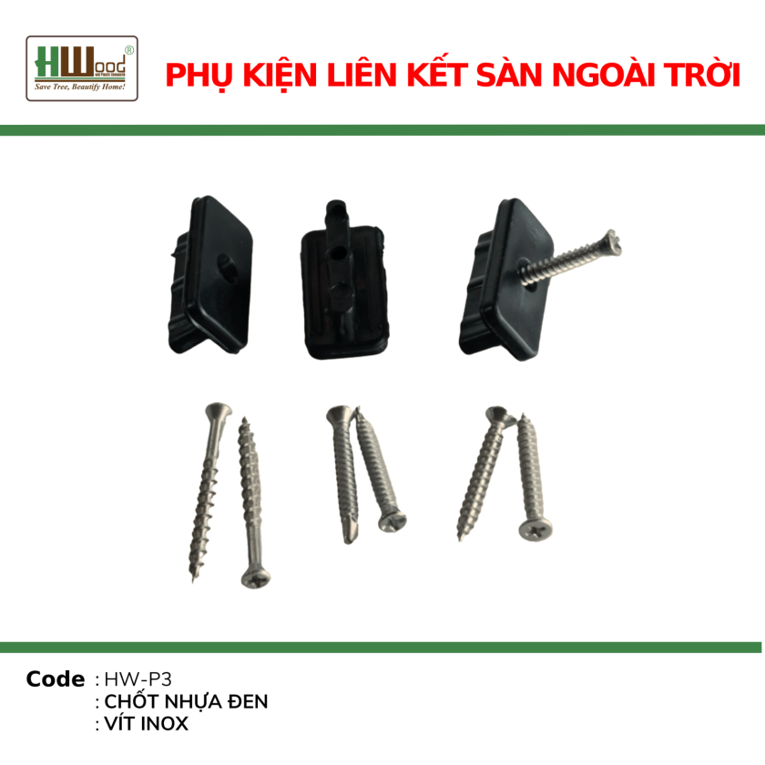 CHỐT VÍT SÀN GỖ NHỰA
